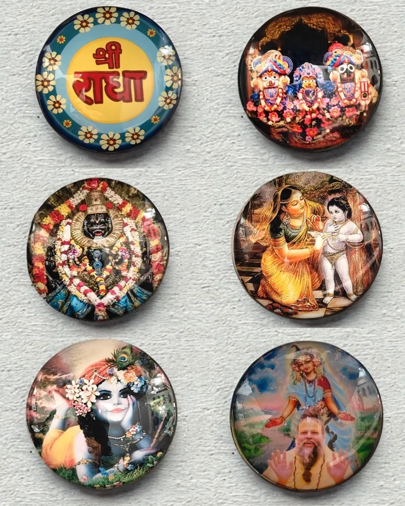 Set of 6 glass magnets