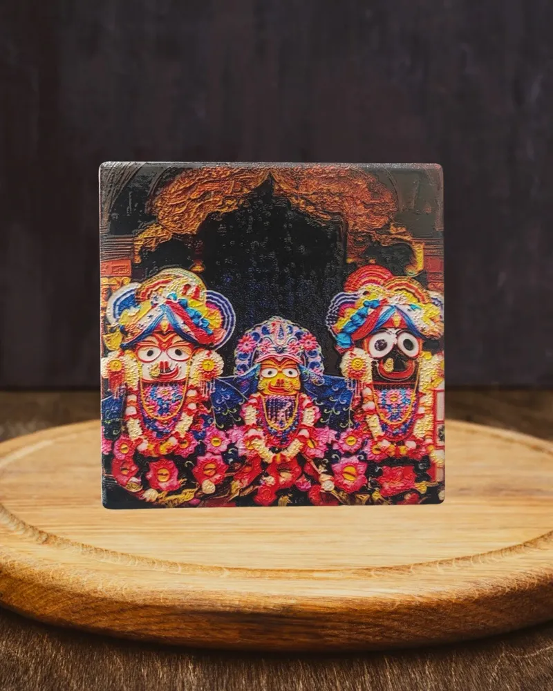 Lord Jagannath ji 4*4 ceramic art with stand