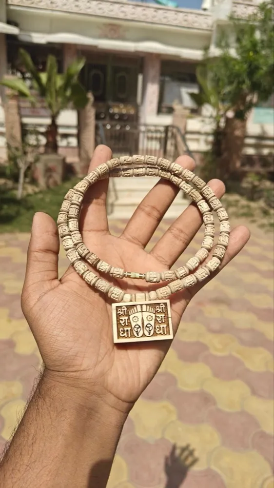 Shree Radha Charan Tulsi bhaktmal mala with Handcrafted Radha tulsi beads